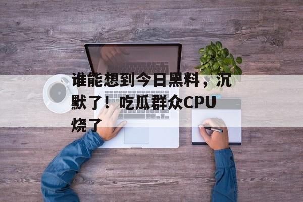 谁能想到今日黑料，沉默了！吃瓜群众CPU烧了